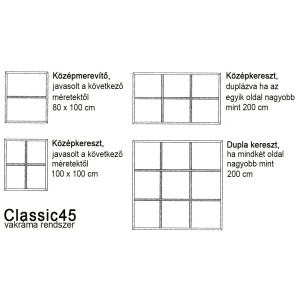 Classic45 középléc, 105 cm